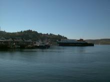 Calmac Ferry ready to dock at Oban pier